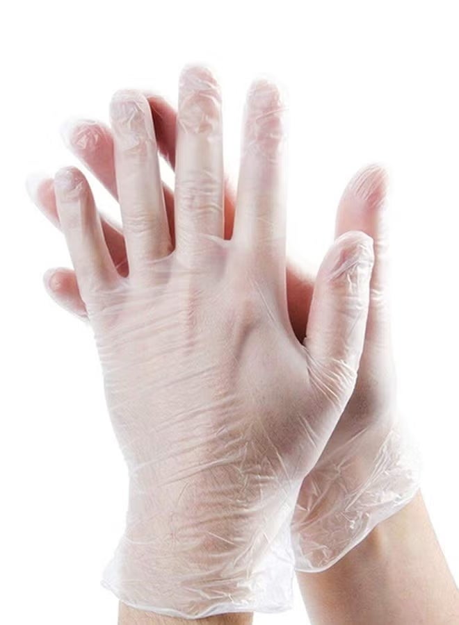 طقم قفازات من الفينيل خالية من البودرة للاستخدام مرة واحدة مكون من 100 قطعة لارج - Image 1